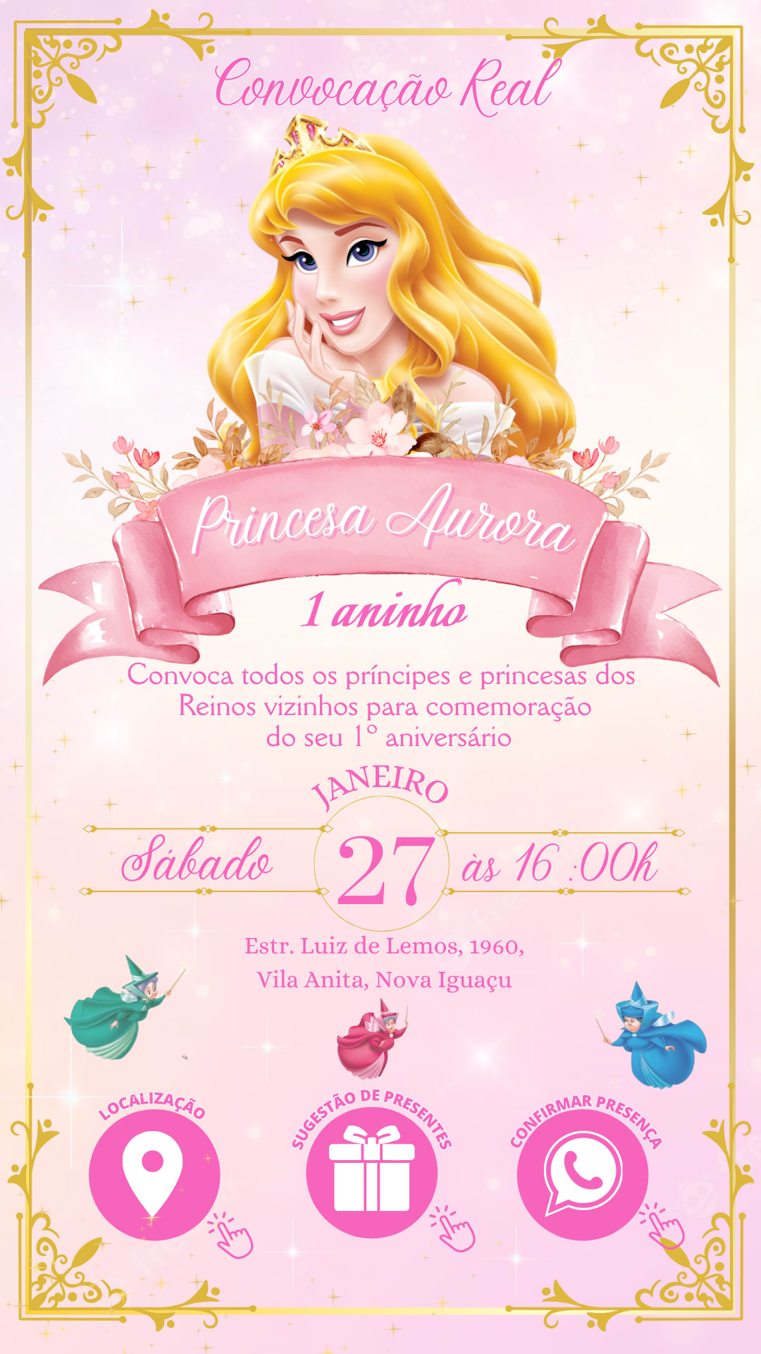 Convite Interativo - Princesa Aurora — imagem principal